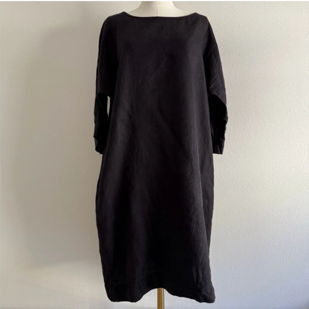 Wool Blend notPERFECTLINEN November Tunic Dress in Black - Picture 4 of 7